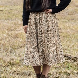 Brown floral skirt